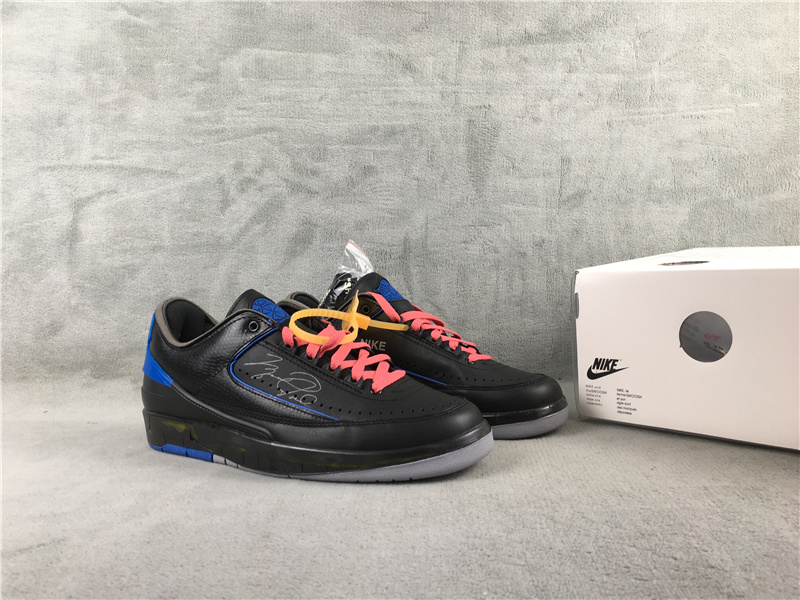 New Air Jordan 2 Low Black Blue Orange Shoes